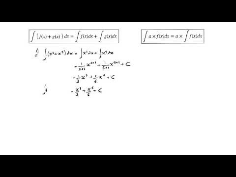 integrating sums of functions and functions being multiplied by a constant