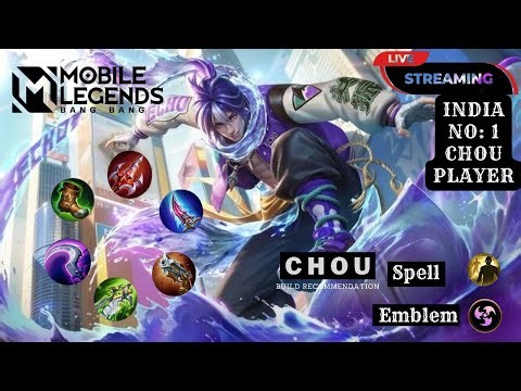 INDIA NO 1 CHOU | India Best Chou Player | Mythic Glory Mlbb | India Choou live