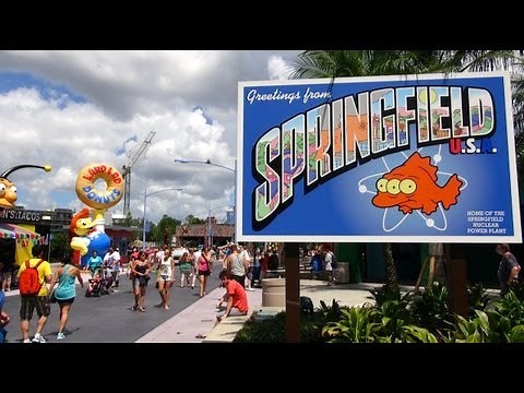 The Simpsons New Springfield Area Complete Tour - Universal Studios Florida - Orlando, Florida HD