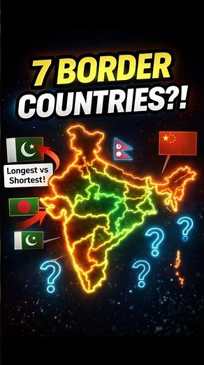 India’s Border Countries Explained in 30 Seconds 🇮🇳 | Geography Facts You Must Know! #borderdisputes