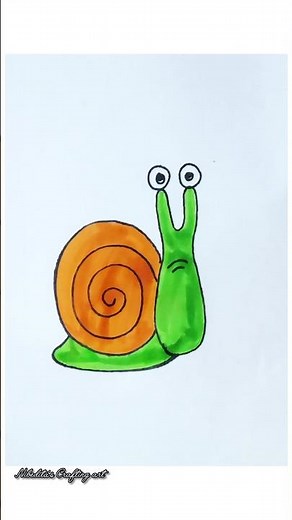 How to draw a snail 🐌 easily step by step / beautiful Easy snail 🐌 drawing tutorial #drawing #snail