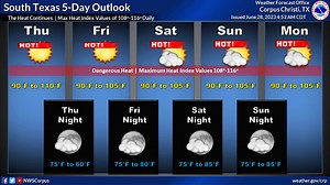 12 reactions | The continues on. Take a look at the forecast in today's daily weather briefing. | US National Weather Service Corpus Christi Texas | Facebook
