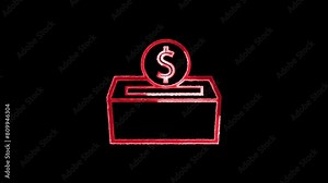 USD Dollar Rotating Sign. Gold symbol on a transparent background.