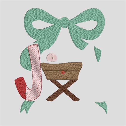 Christian Nativity Embroidery, Jesus Christmas Design, Holy Manger Stitch, Joyful Christmas Bow Pattern, Religious Machine Embroidery File - Etsy