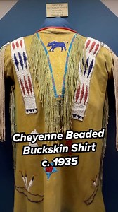I recently went to the @woolaroc and got to see this amazing beaded buckskin shirt. This was made by a Cheyenne artisan in the 1930s and was donated to the museum by Fred Lookout Jr. What’s cool about this shirt is the iconography beaded onto the piece as well as the coloration the artist achieved. If you’re in Bartlesville, Oklahoma I recommend stopping by the Woolaroc Museum to see this and many other amazing examples of Native American art. #cheyenne #beadwork #buckskin #morningstar #buffalo 