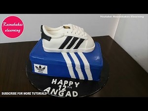 adidas sneakers trainers shoe box birthday cake design ideas decorating tutorial video at home