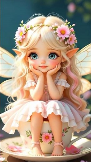 Adorable Fairy in a Teacup 🌸 | Magical Fantasy Art Animation | Cute Fairy Aesthetic