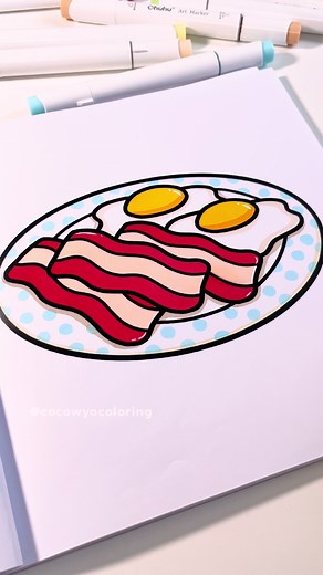 Relaxing Asmr Bacon and Omelet Coloring Session