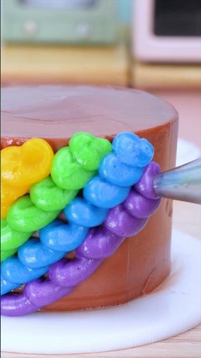How to Make Mini Rainbow Cake 🎂 Satisfying ASMR | Mini Cake #shorts #asmr #miniature #minicake