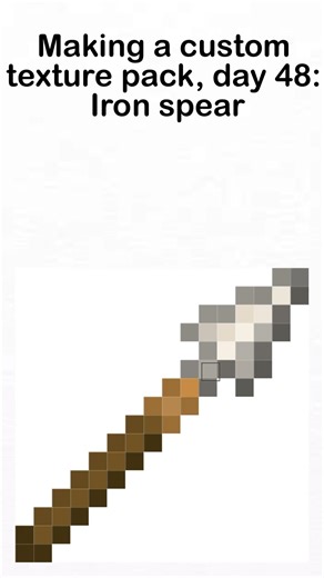 Making a custom texture pack, day 48: Iron spear #minecraft #texturepack #texturepvp