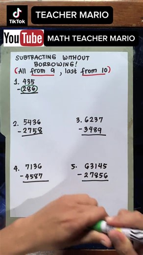 585K views · 1.5K reactions | SUBTRACTING WITHOUT BORROWING ‼️殺 #teacherMario #maths #mathtutor #virals #viralvideo #fbviralvideo | Math Teacher Mario | Facebook