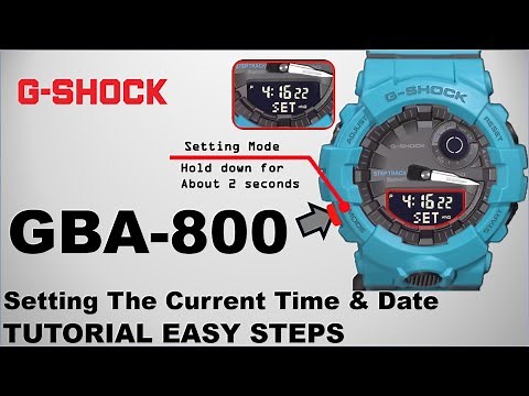 GBA-800 G-Shock Module 5554 How to Set Time, Date, Month, Year, Light, Operation Tone - TUTORIAL