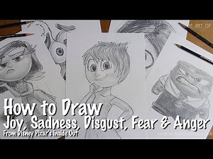 How to Draw Joy, Sadness, Disgust, Fear and Anger from Disney Pixar's Inside Out