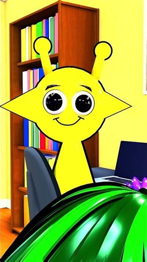 Yellow Alien Reflection: Epic Monster Flora Reveal! 👽🌿 #Mystery #AnimatedHorror
