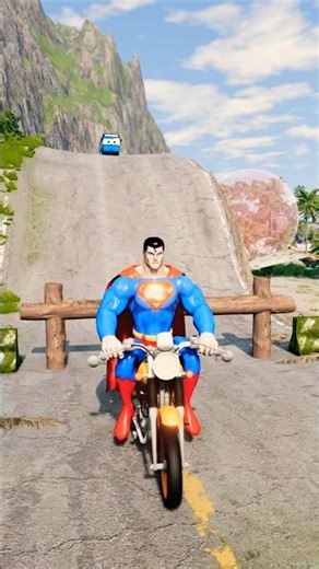 Buses & Superman vs Logs Trap - BeamNG.drive #shorts #beamngdrive #bus