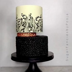 A stunning cake by @sugarfanciesbypooja using the Royal Bouquet Collection Lily of the Valley Mesh Stencil 😍 Shop that stencil here - https://bit.ly/3C6fieh ♥️ #evilcakegenius #cakestencil #cakeproducts #caketools #cakedecorating | Evil Cake Genius