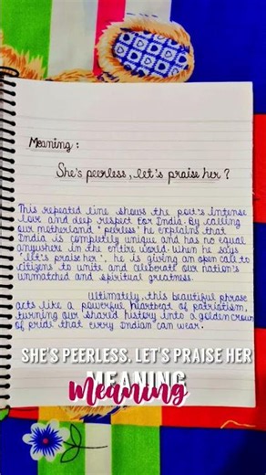 She's Peerless, let's praise her meaning - Bharat Our Land Poem | Class 9 English kaveri