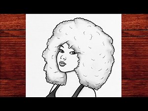 Easy Curly Hair Girl Sketch | Aesthetic Girl Drawing with Pencil