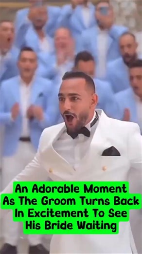 An Adorable Moment As The Groom Turns Back In Excitement To See His Bride Waiting. #wedding