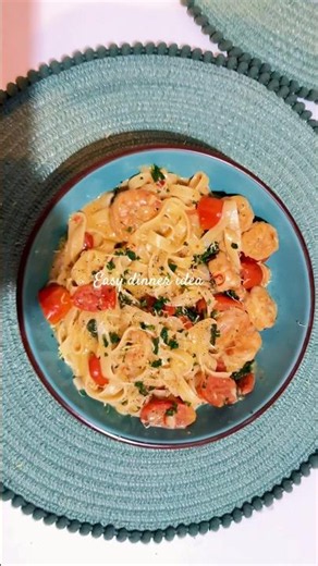 Under 20 minutes dinner idea : Shrimp & Spinach Tagliatelle 🦐🍋 #recipe #easydinner #tagliatelle