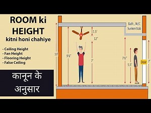 Room ya Ceiling ki Height Kitni honi chahiye? Ideal/ Minimum / Standard height in feet for house
