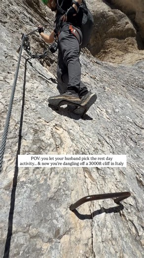 I feel very rested honey thank you 👀 Let’s be real, I loved it!! They really do make the via ferratas in Italy quite spicy though - I was not prepared for the sheer cliffs and lack of rungs 😂 Who else’s partner is like this?! 📍 Tofana di Mezzo via Ferrata Aglio* *prior experience necessary!! | Wanderful Em