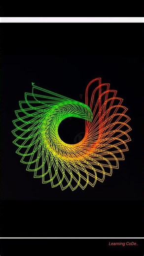 Created this colorful spiral pattern using Python Turtle Graphics 🔥 #pythonprogramming #python