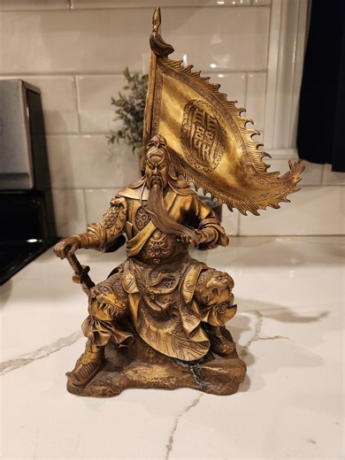 Vintage Brass Ancient Chinese Guan Gong Yu Statue - Etsy