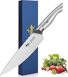 MAD SHARK 8 Inch Chef Knife, Professional Kitchen Knife with German High Carbon Steel, Ultra Sharp & Ergonomic Handle for Meat, Vegetables Cooking Knife for Mens, Mom & Dad Birthday Gifts (Gift Box)