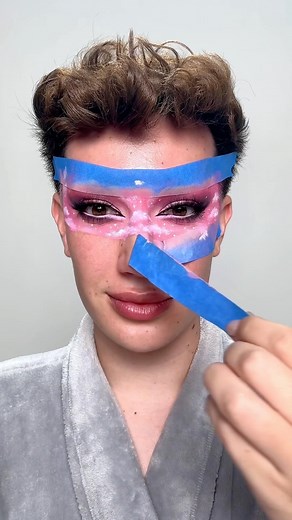 James Charles | TAPE MAKEUP?! 勞 I have to try this trend out, with my own lil twist 勺☁️ using @painted.co basic canvas palette & create paints! | Instagram