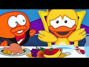 A TABLE Bien se tenir à table - comptine éducative pour les enfants avec les p'tits z'amis