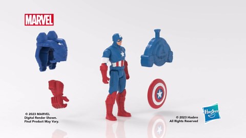 Marvel Epic Hero Series Battle Gear Captain America Action Figure, 4-Inch, Avengers Super Hero Toys for Kids Ages 4 and Up