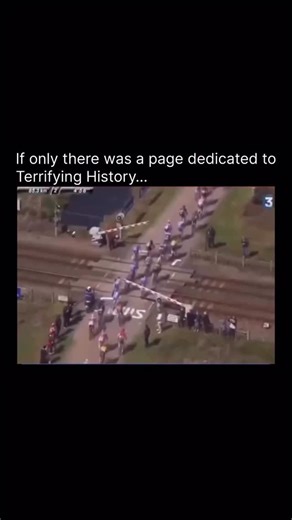 Terrifying History on Instagram: "On April 12, 2015, during the prestigious Paris-Roubaix cycling race, one of the most perilous incidents in modern sports narrowly avoided becoming a catastrophe. As the peloton approached a level crossing at the village of Hem, the barriers began to descend for an approaching high-speed TGV train. With immense momentum and split seconds to decide, a large group of riders, including French champion Arnaud Démare, made the reckless choice to duck under the descen