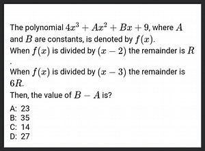 The polynomial 4 x^{3} A x^{2} B x 9, where A and B are constan... | Filo