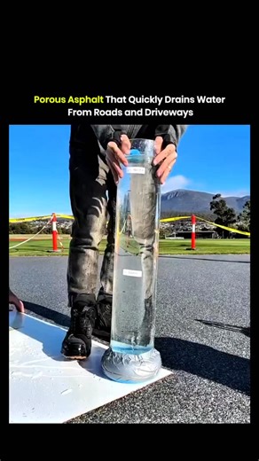 Explains Everything on Instagram: "Porous asphalt is a type of pavement designed to allow water to drain through its surface, reducing runoff and improving safety on roads and driveways. This eco-friendly solution features an open-graded asphalt mix with high void ratios, typically above 20%, enabling water to flow through and infiltrate the ground beneath ¹. The benefits of porous asphalt include ²: Reduced aquaplaning and improved traction Less noise and glare Improved drainage and reduced sto