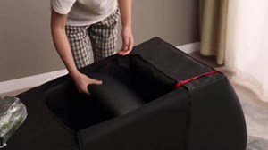 uhome Modern Faux Leather Living Room Curved Chaise Lounge for Yoga, Stretching, Relaxation