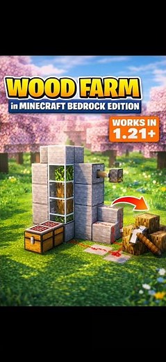 AUTO WOOD FARM 😱 | Minecraft Bedrock 1.21+ | UNLIMITED WOOD! 🌳