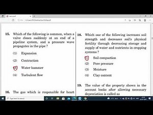 KPSC Water resources exam JE CIVIL Previous question paper 1