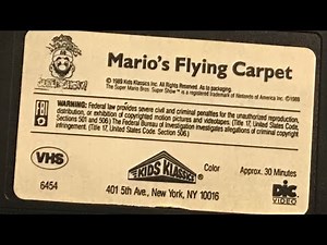 The super Mario bros super show! Mario’s magic carpet VHS 1989 (DIC video)