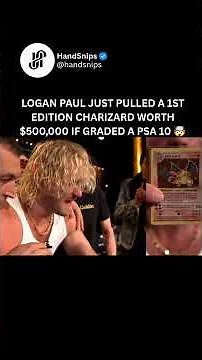 Logan Paul Pulls $500k 1st Edition Charizard! 🤯 #shorts #pokemon #loganpaul
