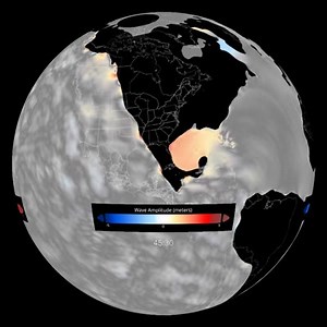 NOAA posts this animation of the tsunami created by the Chicxulub asteroid strike near Mexico's Yucatan Peninsula 66-million years which was responsible for the extinction of dinosaurs on the planet. In the release on this animation, NOAA explains how this animation was created: "An international group of researchers from academic institutions and government agencies, including NOAA’s Pacific Marine Environmental Lab and Geophysical Fluid Dynamics Lab combined numerical modeling and analysis of 