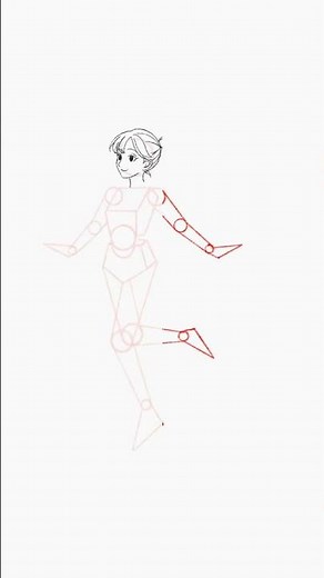 ポーズが固くならない！素体の描き方🧍 ♂️｜Draw Fluid, Dynamic Poses from Scratch! art tips vol 50 #イラスト #お絵描き #artshort