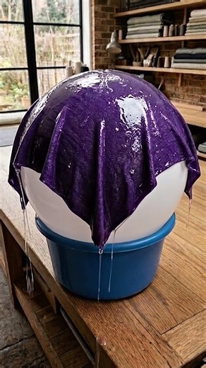 💜DIY Deep Purple Fabric Resin Lamp!🎈✨ #Epoxy #ResinArt #diy #Shorts