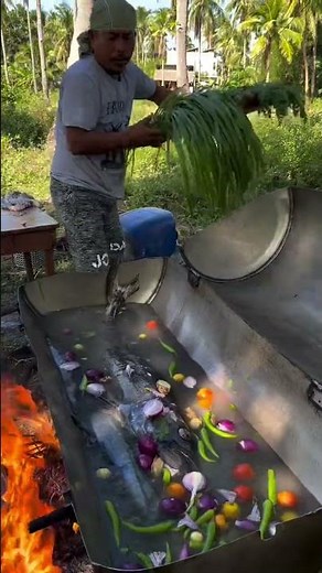 Cooking Two GIANT Fish in a Drum for Lunch! 🍗🔥