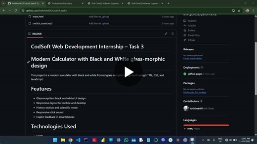 #codsoft #webdevelopment #javascript #frontenddevelopment #calculator #internship #learninginpublic | Anil Chetri