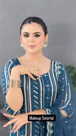 Party Makeup Tutorial | Elegant Soft Glam Makeup Tutorial | Indian Party Look 💙✨ | Flawless Base