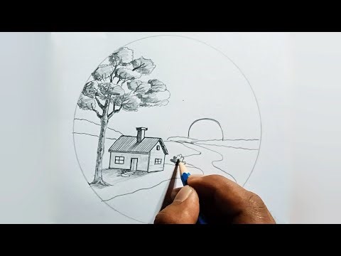 Realistic Nature Scenery Drawing | Step by Step Landscape Art with Pencil