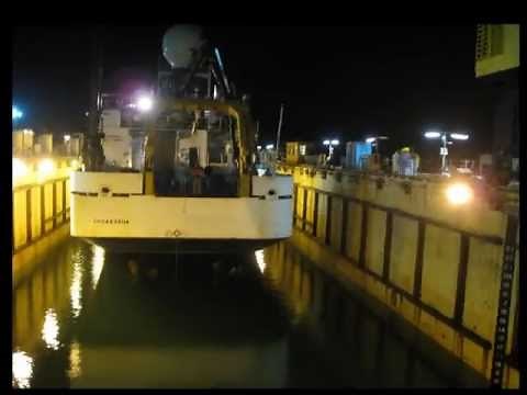 Docking/Undocking of a Science Vessel on a Floating Dry Dock