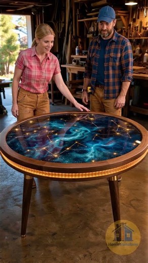 Broken Glass Table Becomes an Incredible Galaxy Resin Table! 🌌✨ #DIY #ResinArt