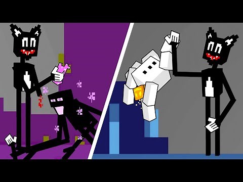CARTOON CAT vs MUTANT MINECRAFT MOBS! - JustJoeKing Animations